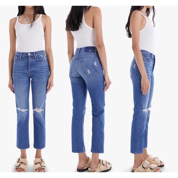 Mother Superior Jeans The Tomcat Playing With Scissors Sz 32 Med Blue Distressed - Picture 2 of 12